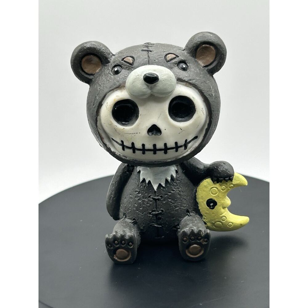 EUC Furrybones Figurine “Kuma” Skeleton in Black-bear Costume with Star - Goth